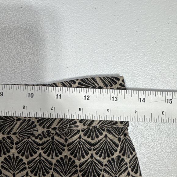 Isaac Mizrahi Bridgehampton Linen Blend Pants Fringe Hem Brown Black Sz 2 Boho - Picture 5 of 13